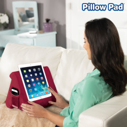 Pillow Pad Multi Angle Cushioned Tablet and iPad Stand, Burgundy, As Seen on TV