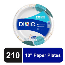Dixie Paper Dinner Plates, 10", 210 Count