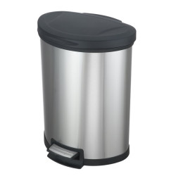 Mainstays 14.2 gal / 54L Stainless Steel Semi Round Kitchen Trash Can with Lid